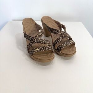 Leopard Print Wedge Sandals
